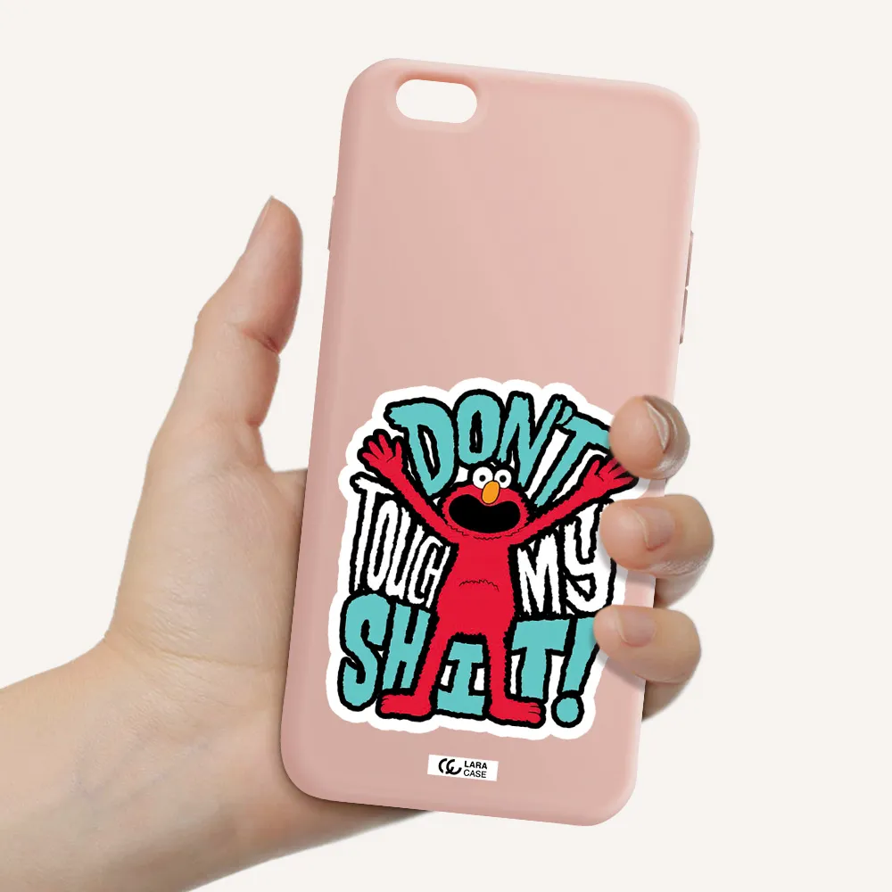 a cartoon character with arms up Apple iPhone 6S Silicone pastel pink Case