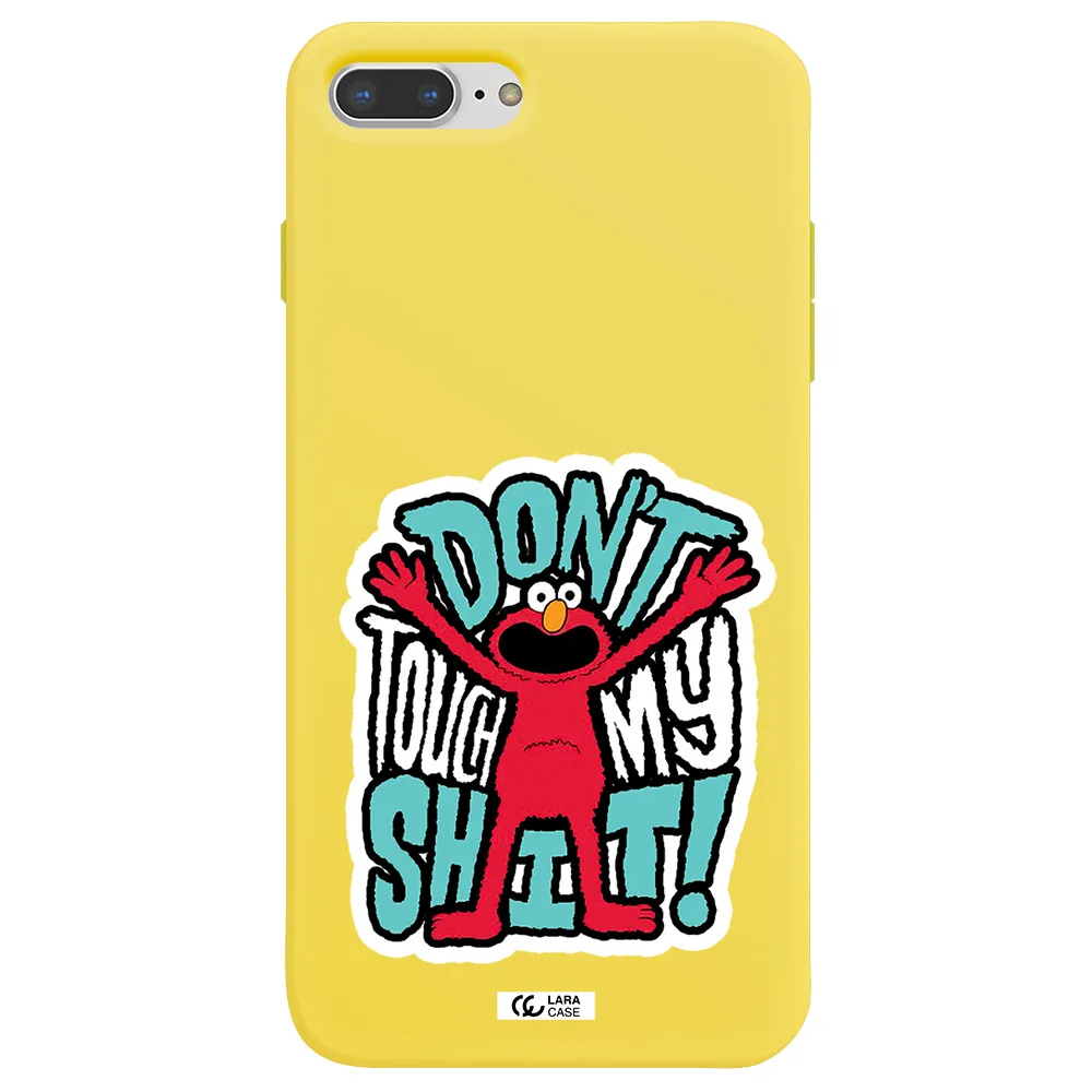 a cartoon character with arms up Apple iPhone 7 plus Silicone canary yellow Case