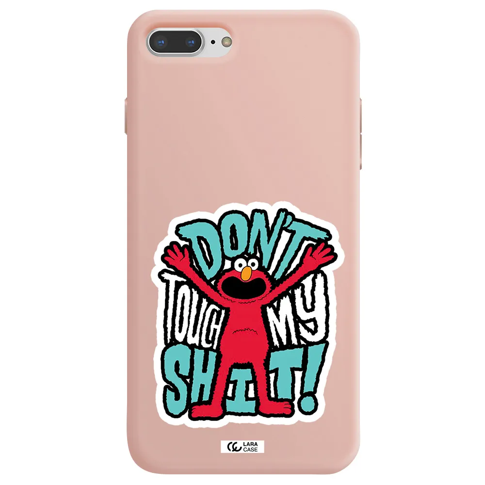 a cartoon character with arms up Apple iPhone 7 plus Silicone pastel pink Case