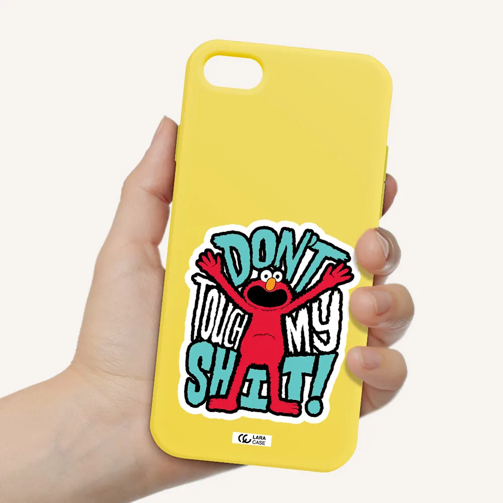 a cartoon character with arms up Apple iPhone 7 Silicone canary yellow Case