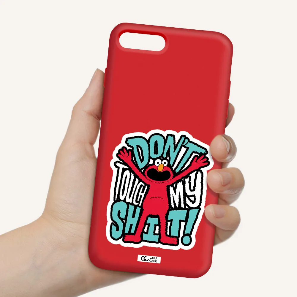 a cartoon character with arms up Apple iPhone 8 plus Silicone Imperial Red Case