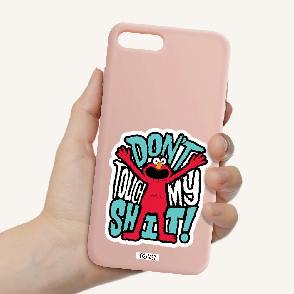 a cartoon character with arms up Apple iPhone 8 plus Silicone pastel pink Case