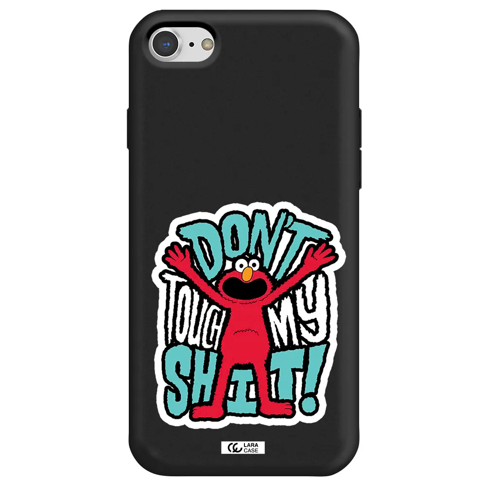 a cartoon character with arms up Apple iPhone 8 Silicone black Case