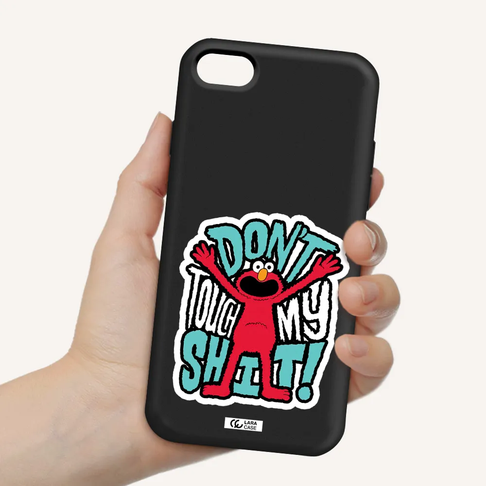 a cartoon character with arms up Apple iPhone 8 Silicone black Case