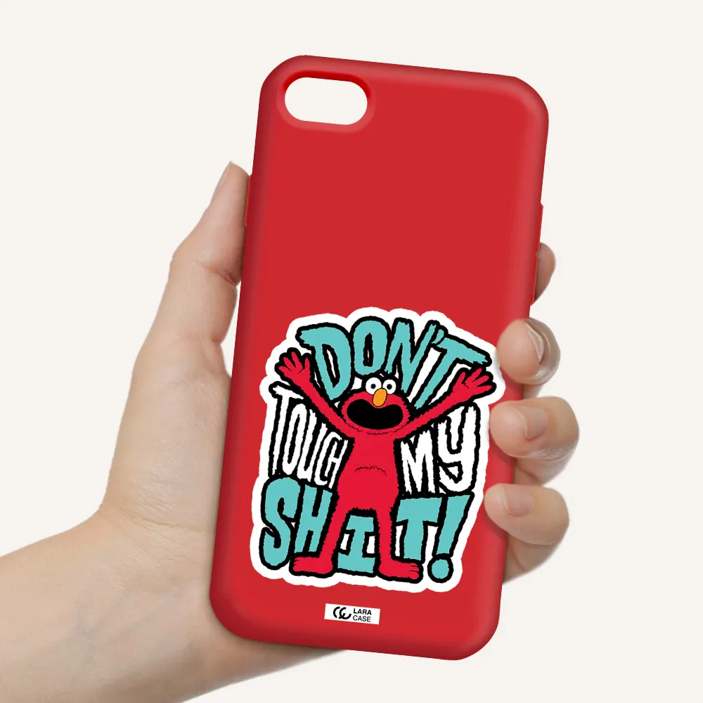 a cartoon character with arms up Apple iPhone 8 Silicone Imperial Red Case