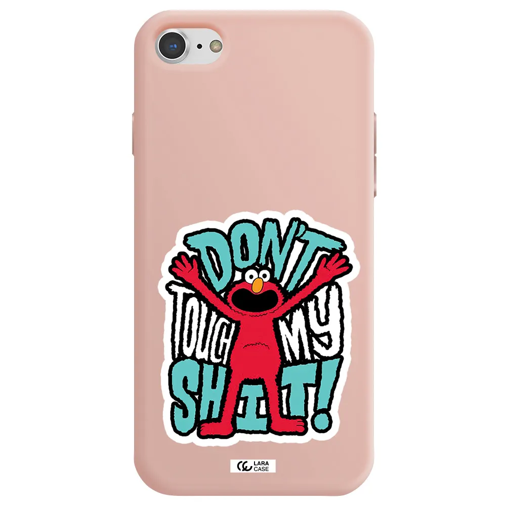 a cartoon character with arms up Apple iPhone 8 Silicone pastel pink Case