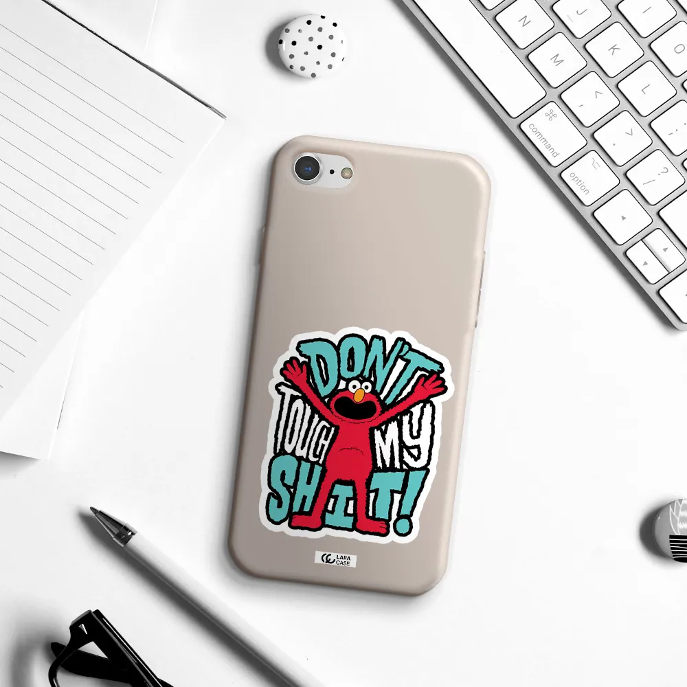 a cartoon character with arms up Apple iPhone 8 Silicone Stone Case