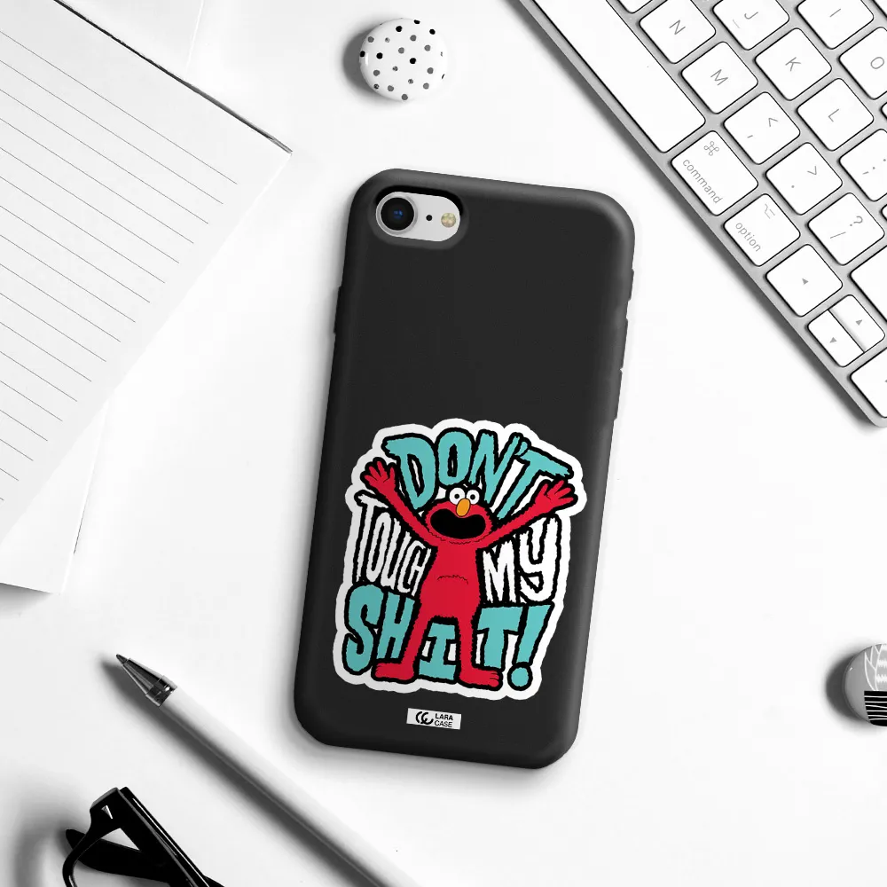 a cartoon character with arms up Apple iPhone se 2020 Silicone black Case