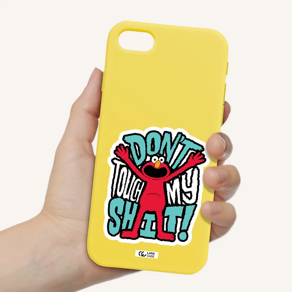 a cartoon character with arms up Apple iPhone se 2020 Silicone canary yellow Case