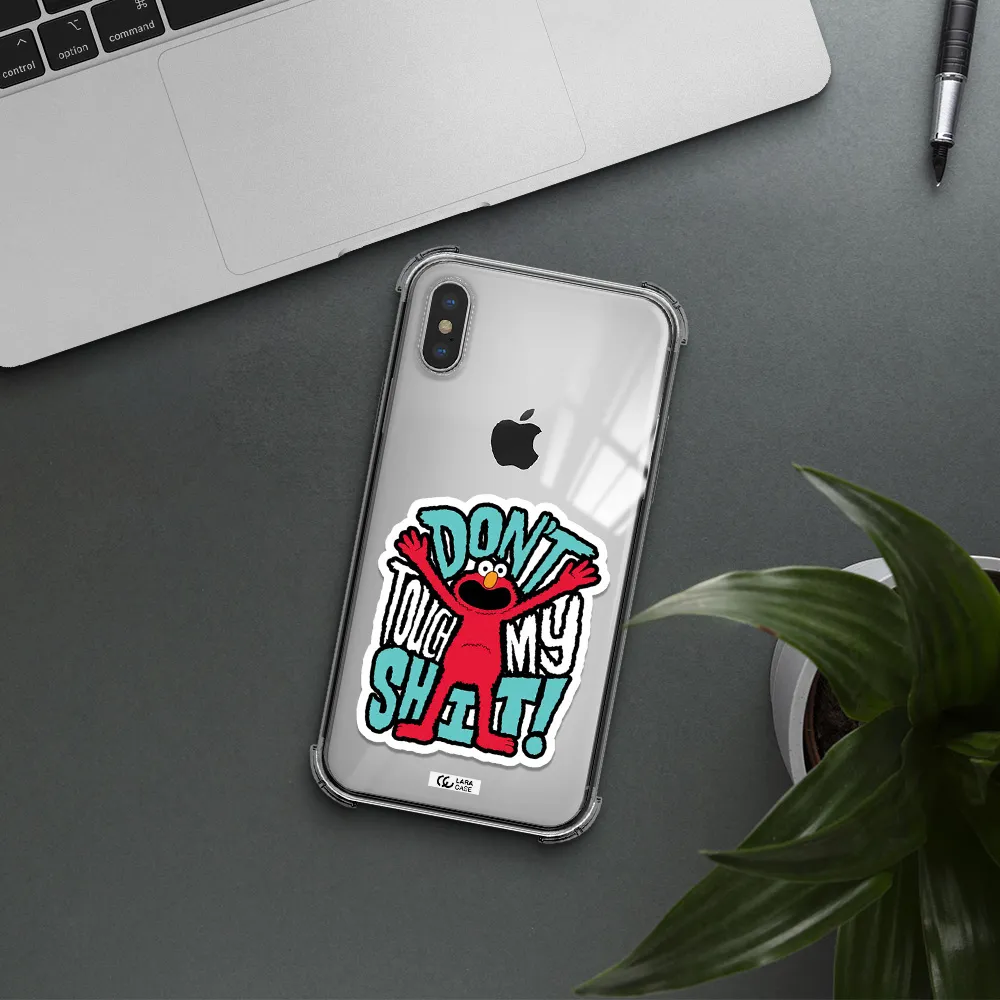 a cartoon character with arms up Apple iPhone X Clear PC Case