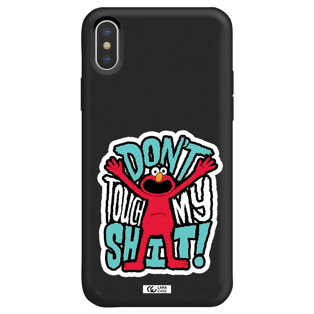 a cartoon character with arms up Apple iPhone X Silicone black Case
