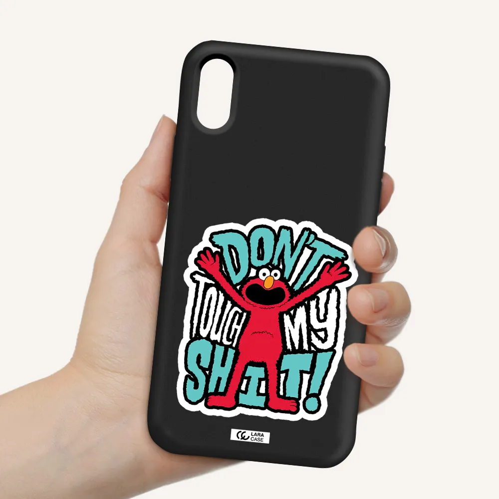 a cartoon character with arms up Apple iPhone X Silicone black Case