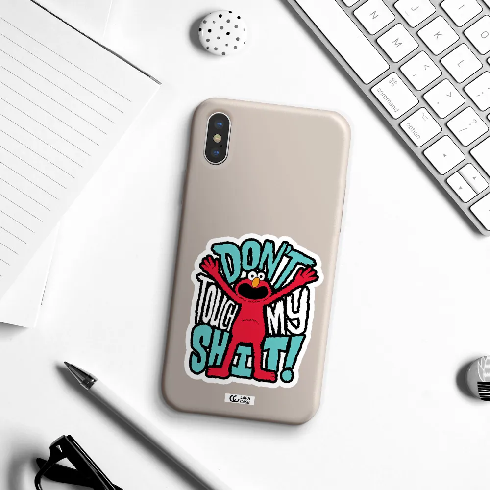 a cartoon character with arms up Apple iPhone X Silicone Stone Case