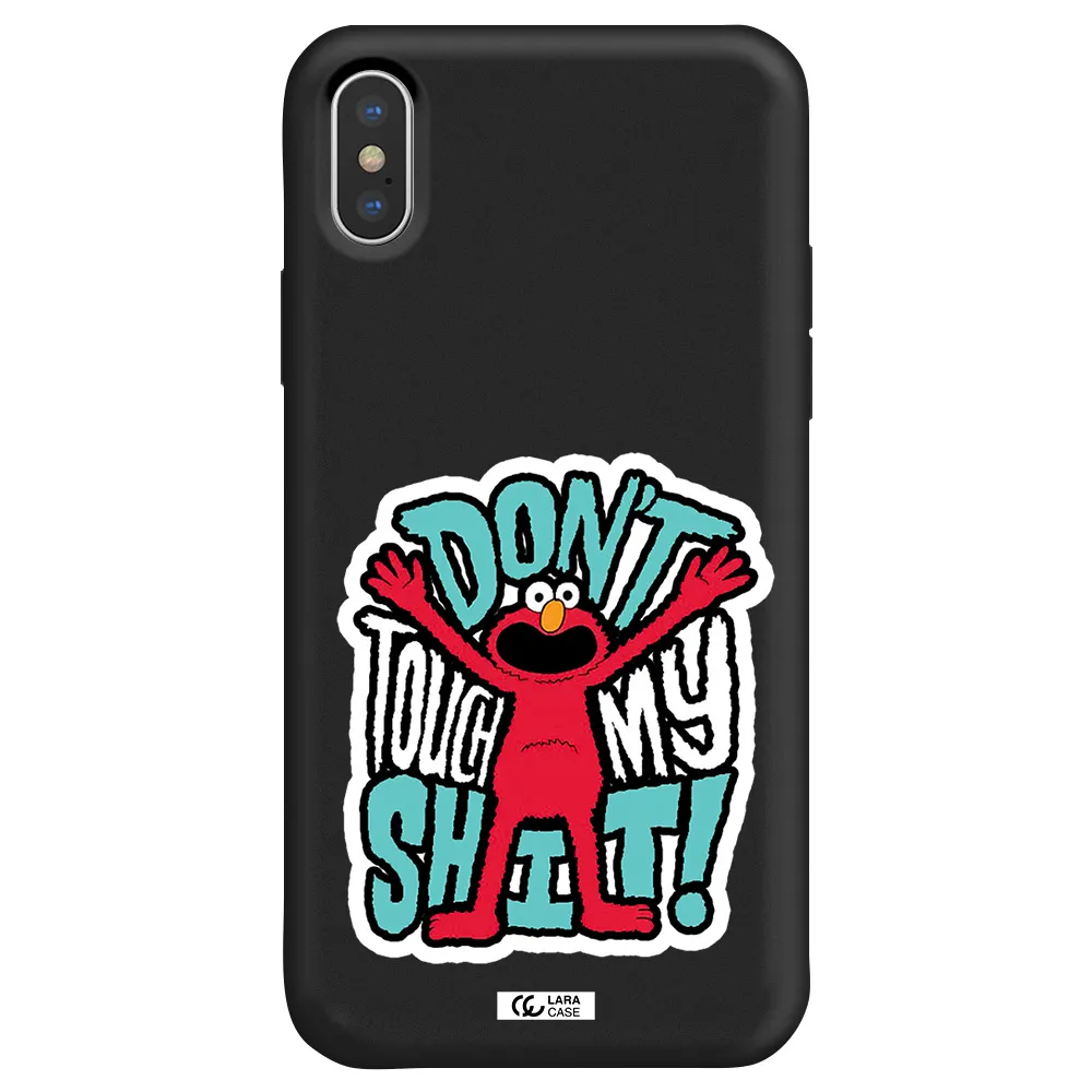 a cartoon character with arms up Apple iPhone XS Silicone black Case