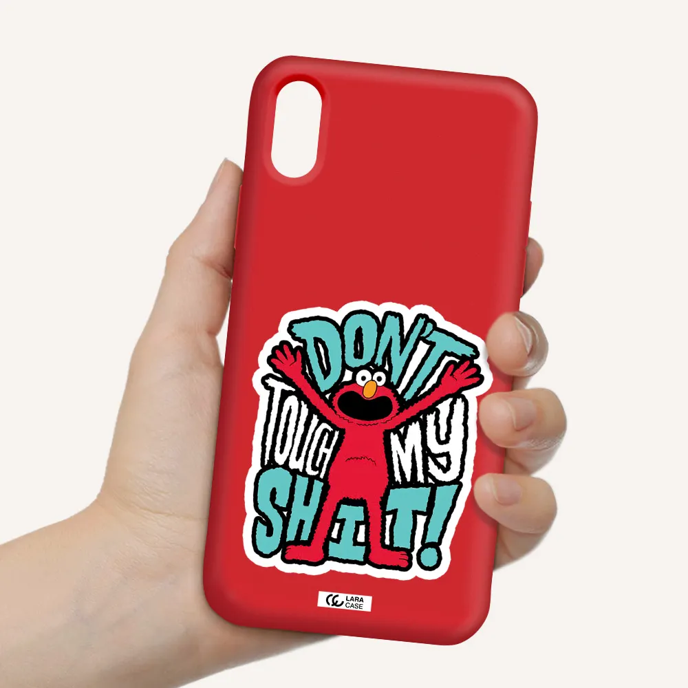 a cartoon character with arms up Apple iPhone XS Silicone Imperial Red Case