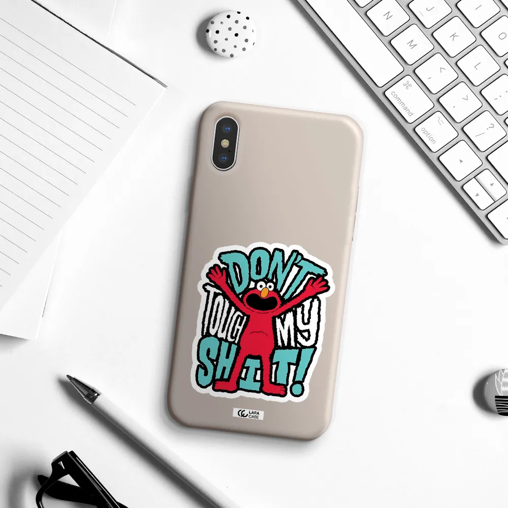 a cartoon character with arms up Apple iPhone XS Silicone Stone Case