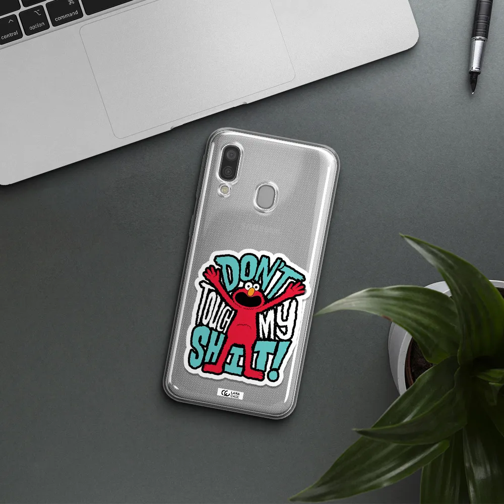 A Cartoon Character With Arms Up Samsung A40 Clear Tpu Case