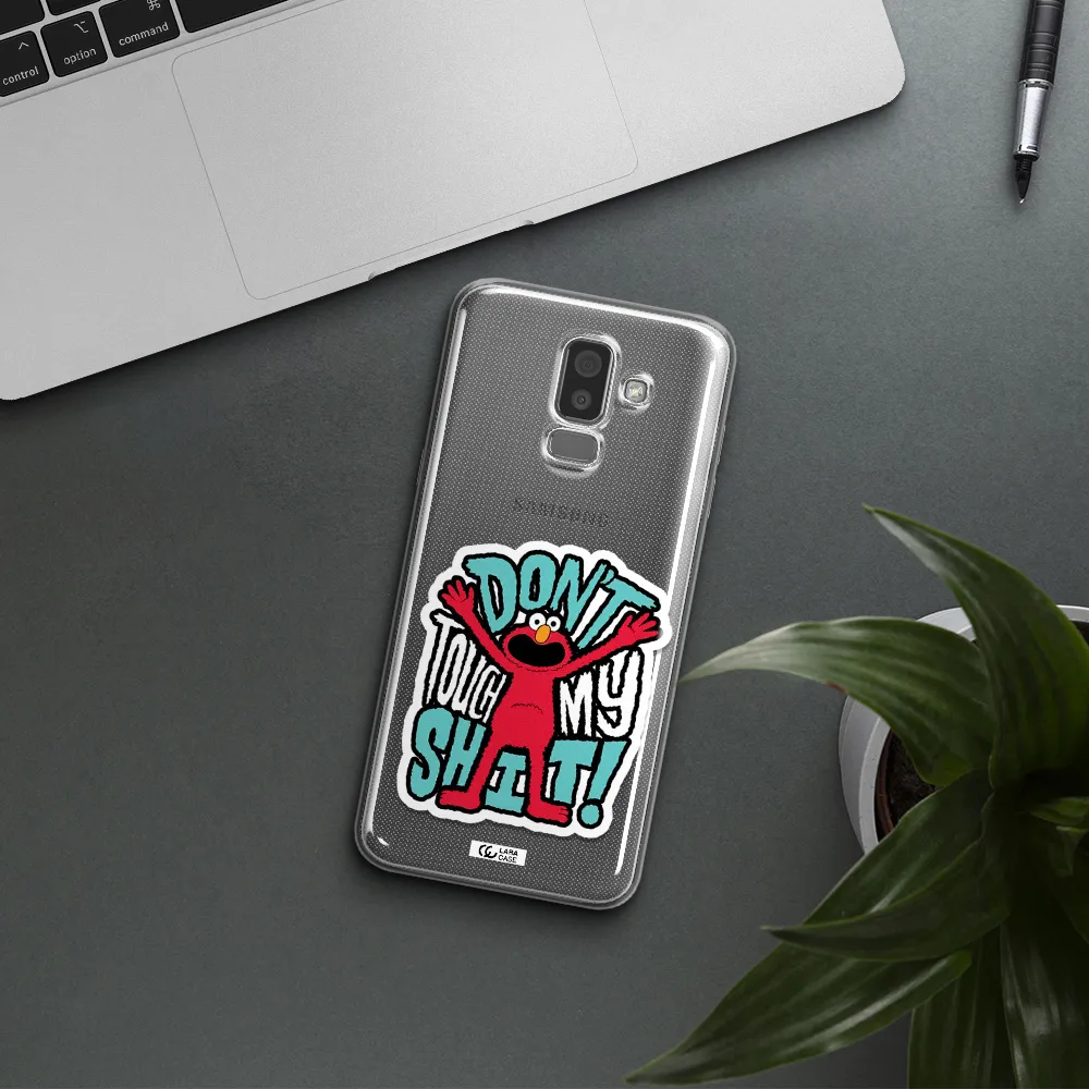 A Cartoon Character With Arms Up Samsung J8 Clear Tpu Case