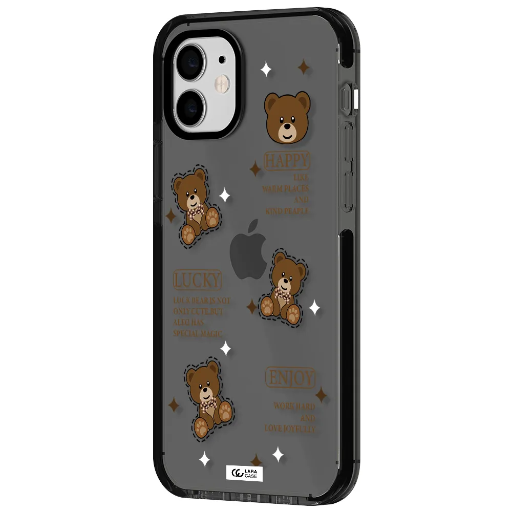 a collection of teddy bears Apple iPhone 11 impact Smoke Black Case