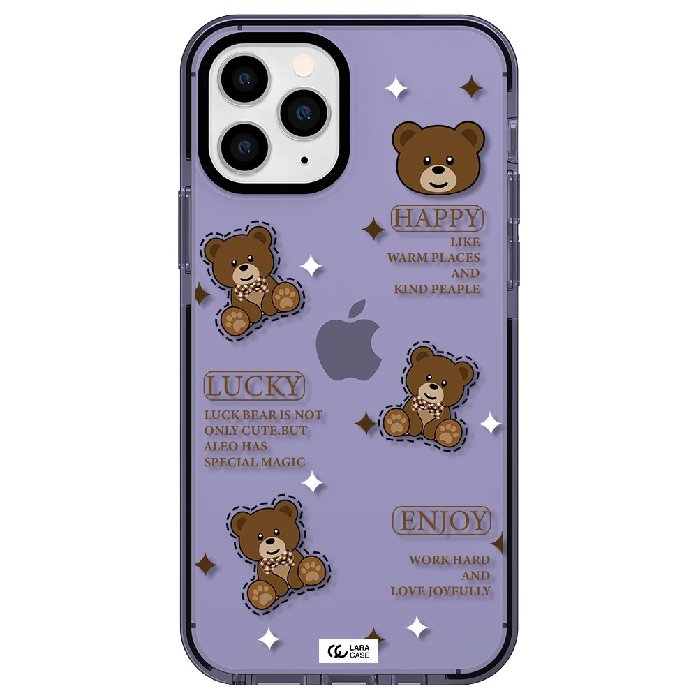 a collection of teddy bears Apple iPhone 11 pro impact Lilac Case