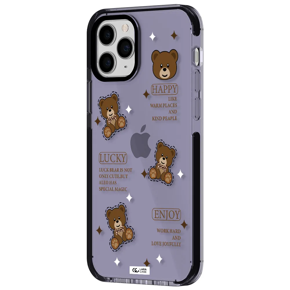 a collection of teddy bears Apple iPhone 11 pro impact Lilac Case
