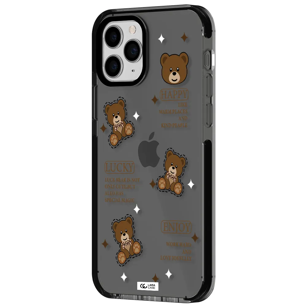 a collection of teddy bears Apple iPhone 11 pro impact Smoke Black Case