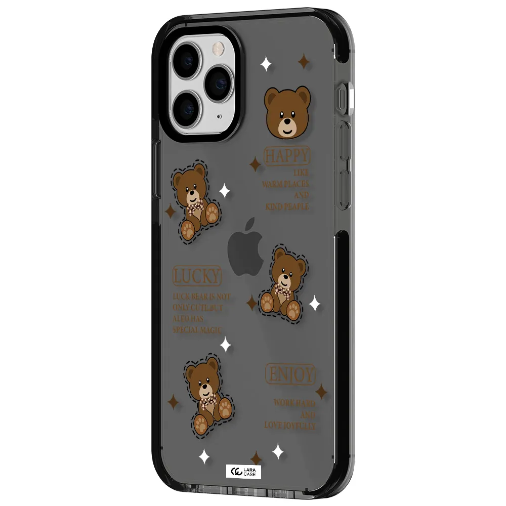 a collection of teddy bears Apple iPhone 11 pro max impact Smoke Black Case