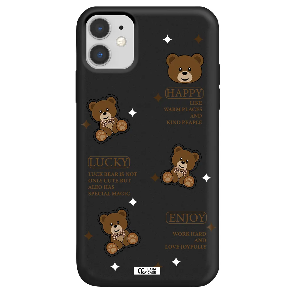 a collection of teddy bears Apple iPhone 11 Silicone black Case