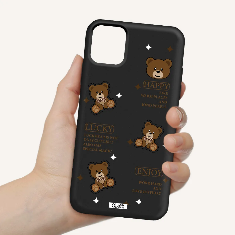 a collection of teddy bears Apple iPhone 11 Silicone black Case
