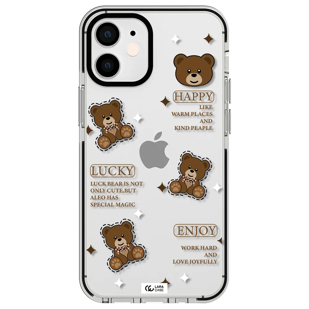 a collection of teddy bears Apple iPhone 12 mini impact black border Case