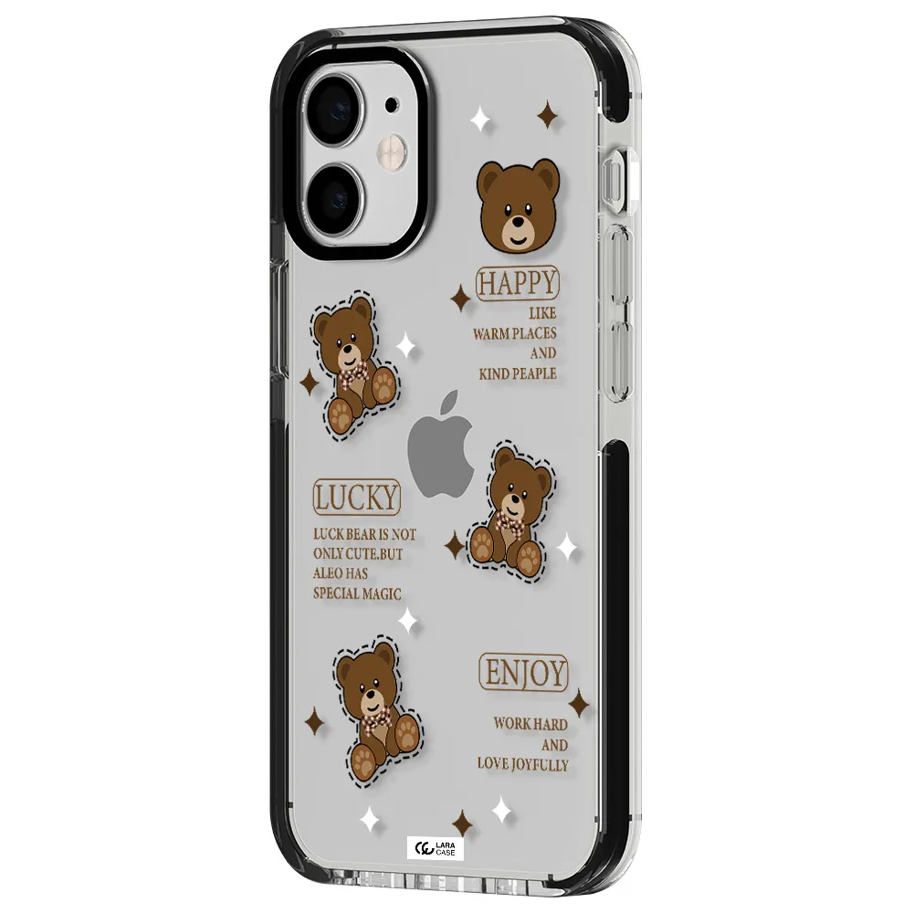 a collection of teddy bears Apple iPhone 12 mini impact black border Case