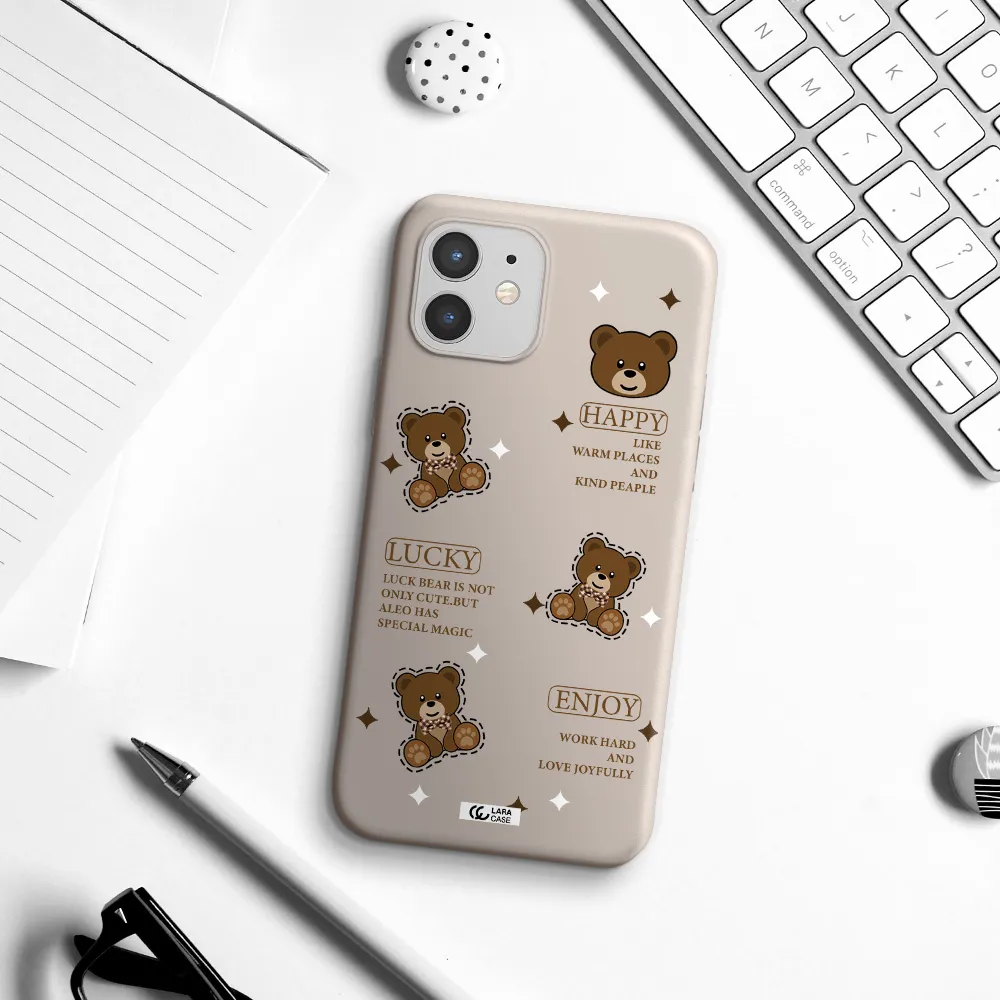 a collection of teddy bears Apple iPhone 12 mini Silicone Stone Case