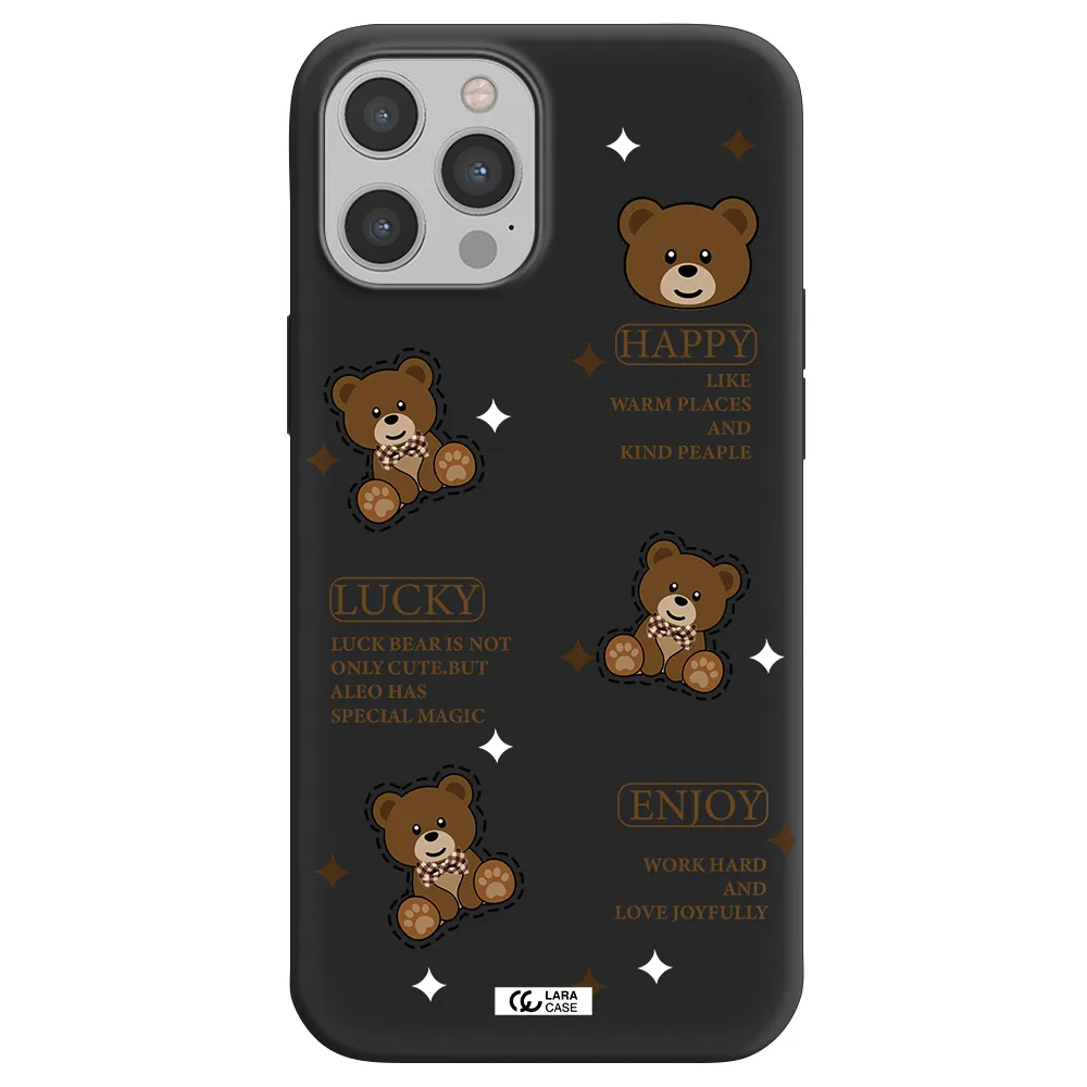 a collection of teddy bears Apple iPhone 12 pro max Silicone black Case