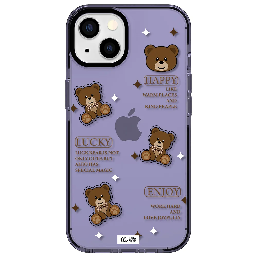 a collection of teddy bears Apple iPhone 13 impact Lilac Case