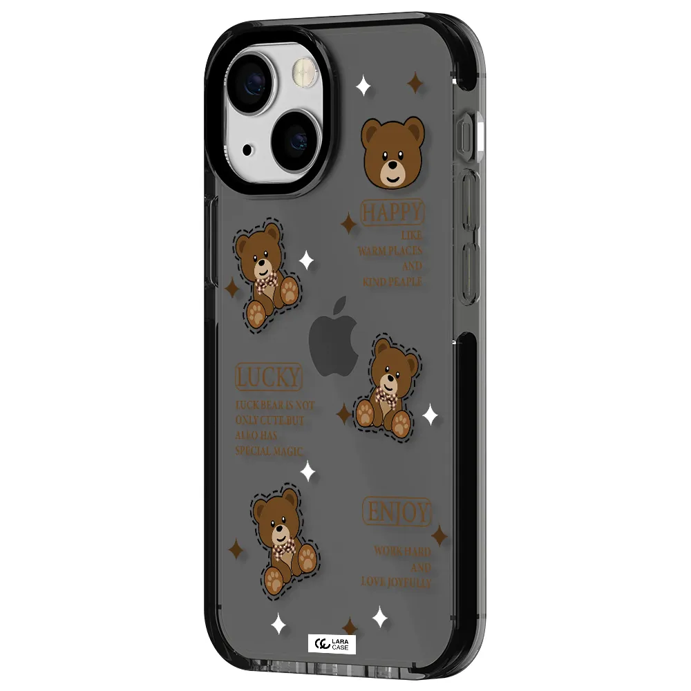a collection of teddy bears Apple iPhone 13 mini impact Smoke Black Case