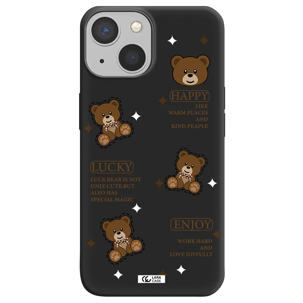 a collection of teddy bears Apple iPhone 13 mini Silicone black Case