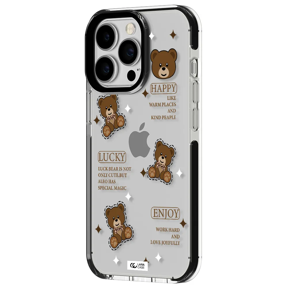 a collection of teddy bears Apple iPhone 13 Pro impact black border Case