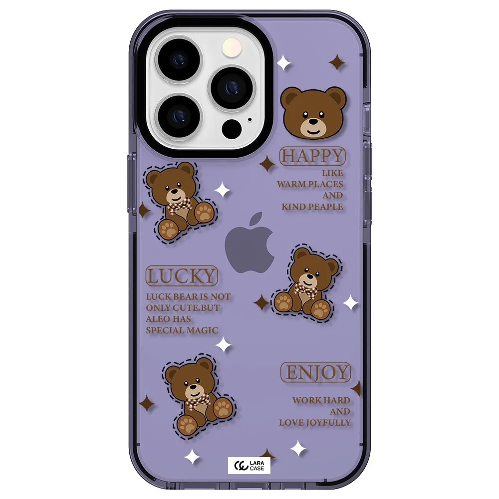 a collection of teddy bears Apple iPhone 13 Pro impact Lilac Case