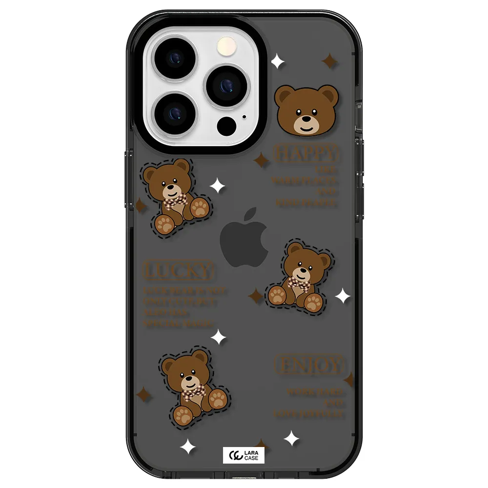 a collection of teddy bears Apple iPhone 13 Pro impact Smoke Black Case