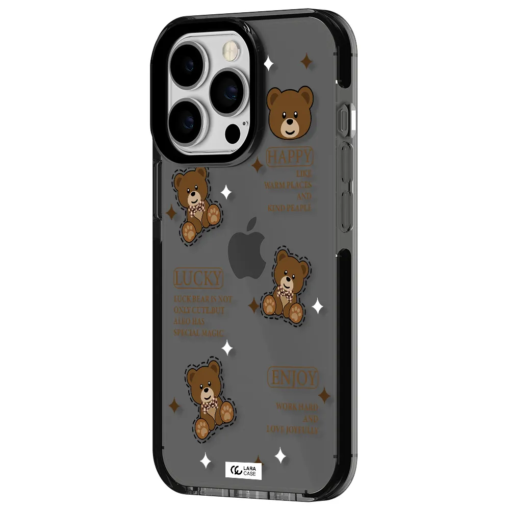 a collection of teddy bears Apple iPhone 13 Pro impact Smoke Black Case