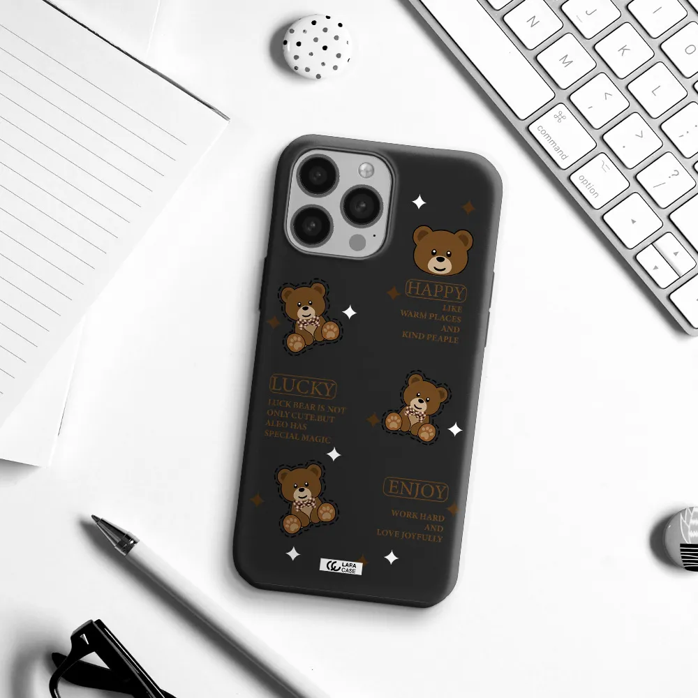 a collection of teddy bears Apple iPhone 13 Pro Max Silicone black Case