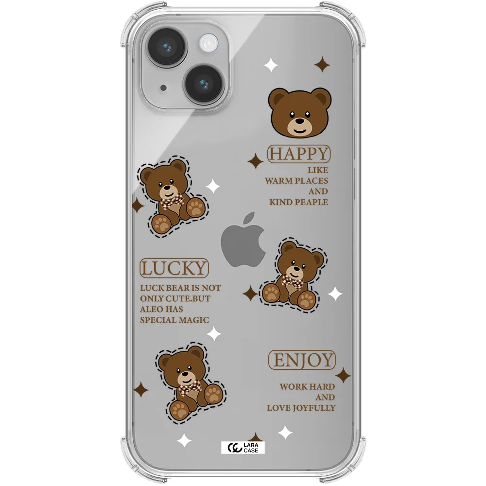 a collection of teddy bears Apple iPhone 14 Clear PC Case