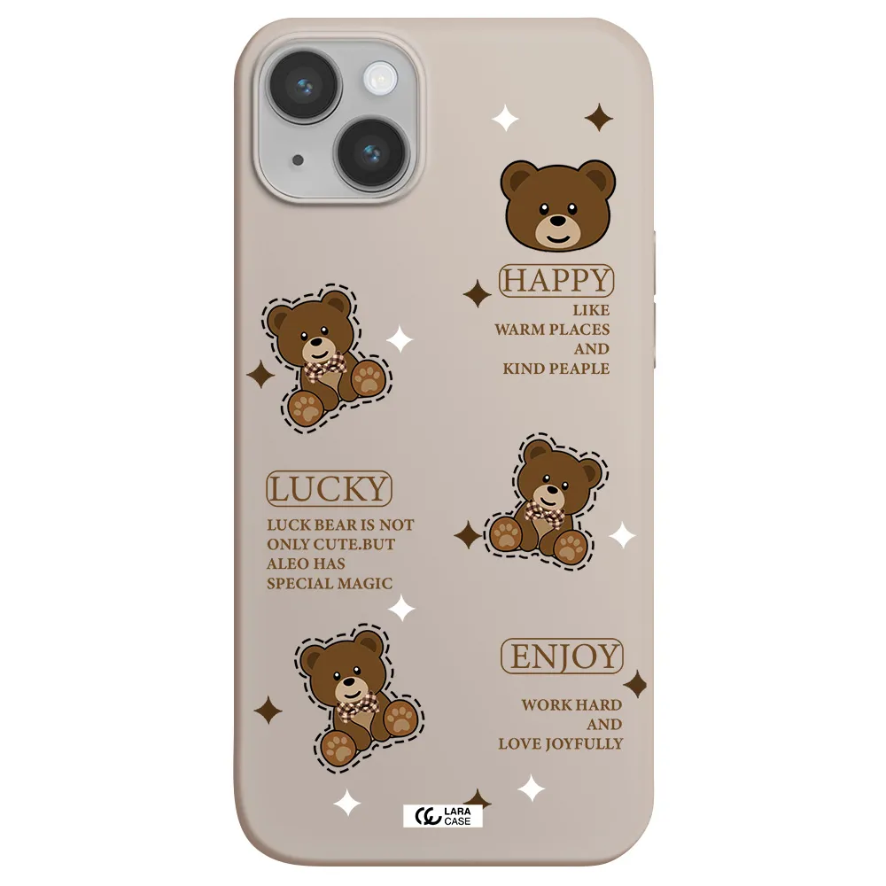 a collection of teddy bears Apple iPhone 14 plus Silicone Stone Case