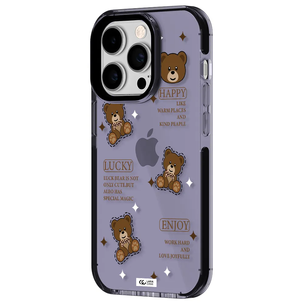 a collection of teddy bears Apple iPhone 14 pro impact Lilac Case