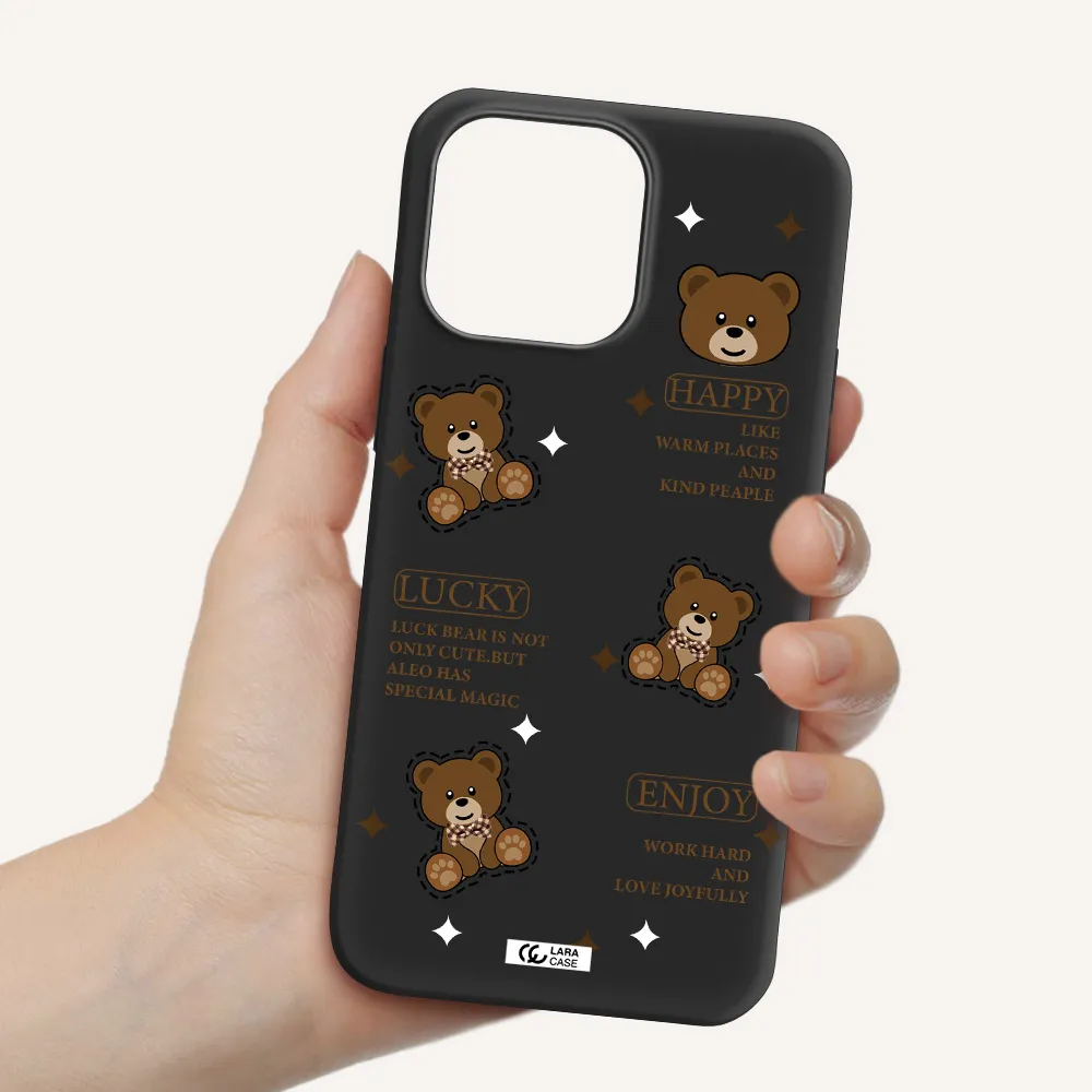 a collection of teddy bears Apple iPhone 14 pro max Silicone black Case