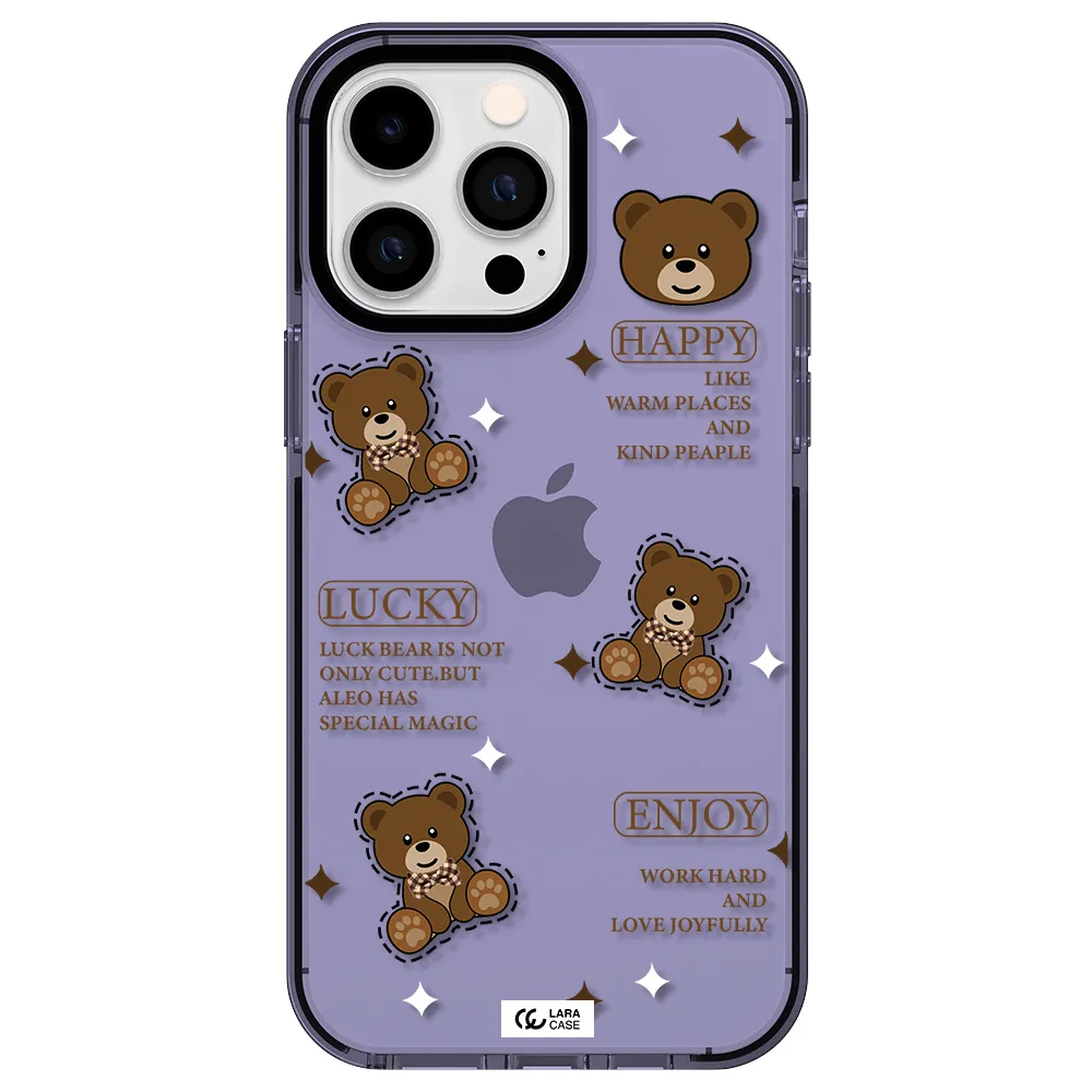 a collection of teddy bears Apple iPhone 15 Pro impact Lilac Case