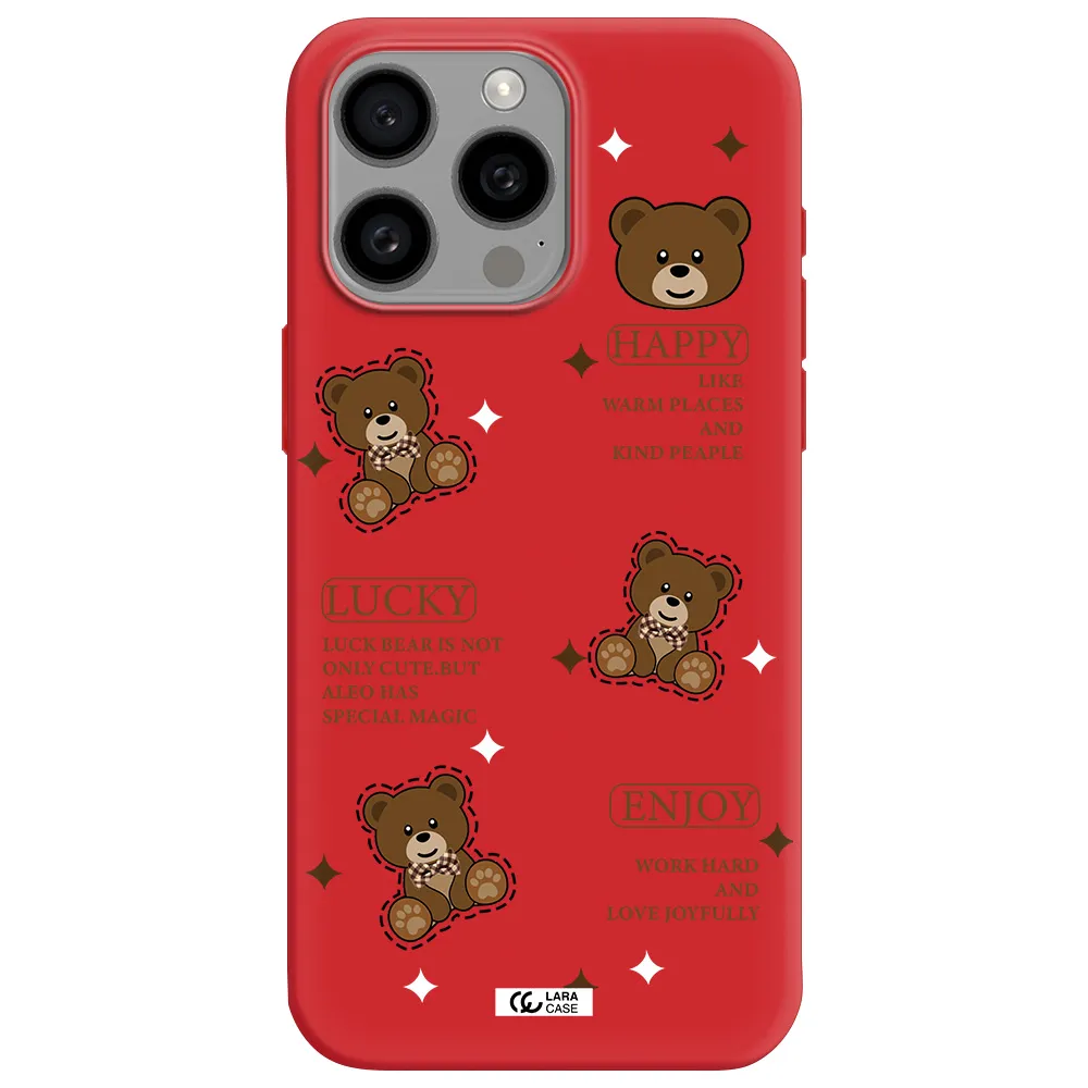 A Collection Of Teddy Bears Apple Iphone 15 Pro Max Silicone Imperial Red Case