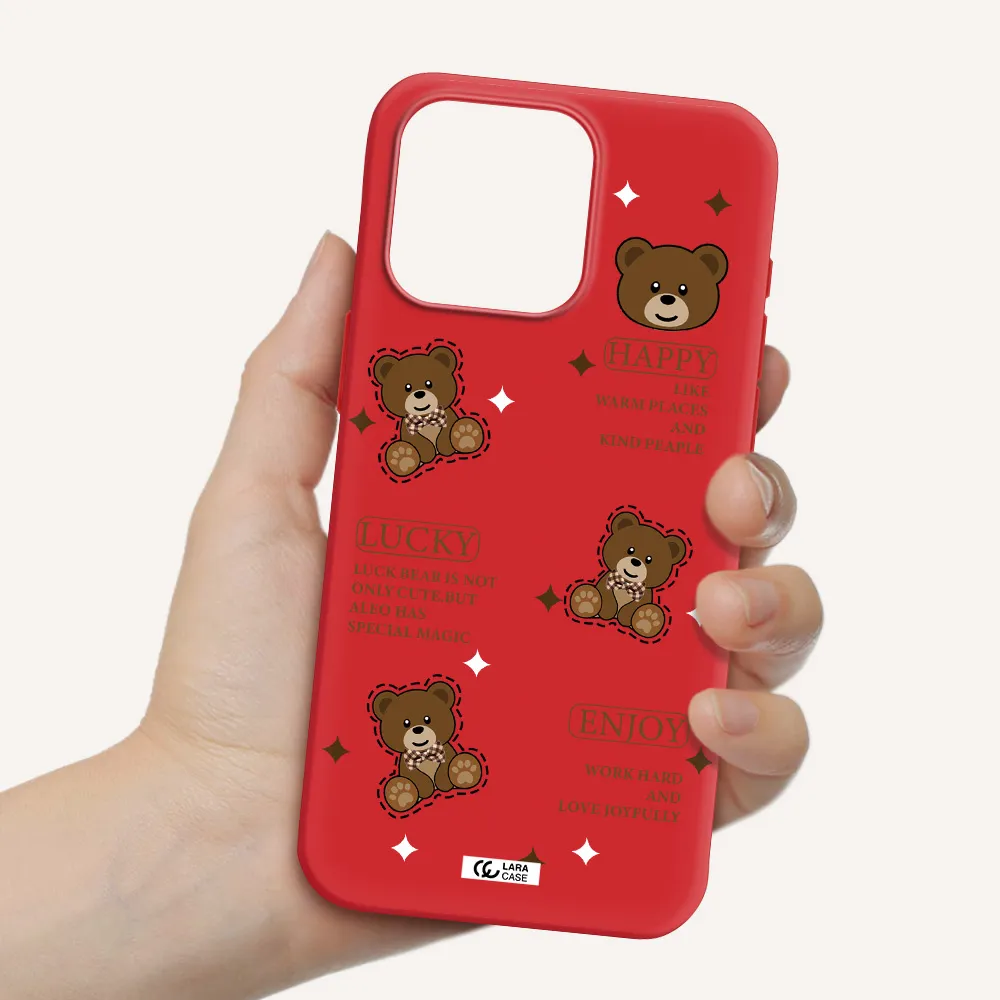 A Collection Of Teddy Bears Apple Iphone 15 Pro Max Silicone Imperial Red Case