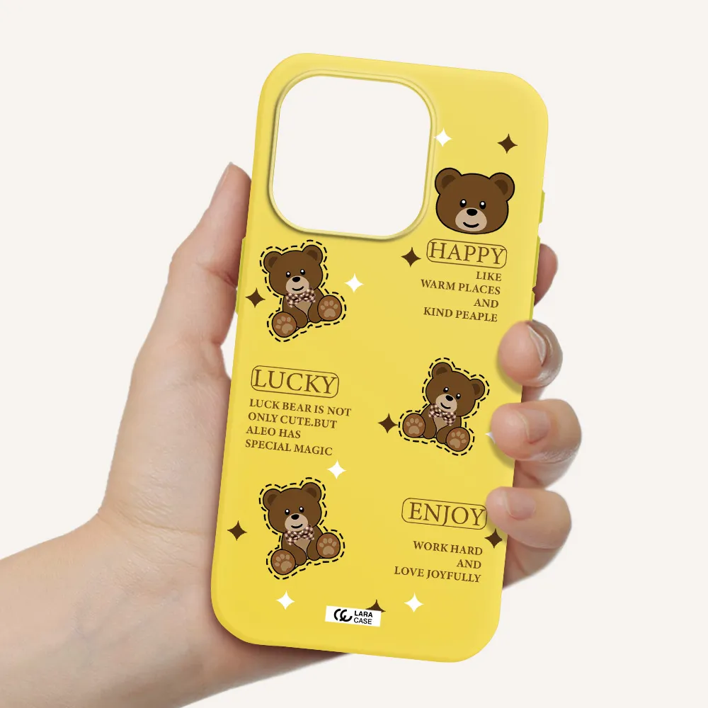 A Collection Of Teddy Bears Apple Iphone 15 Pro Silicone Canary Yellow Case