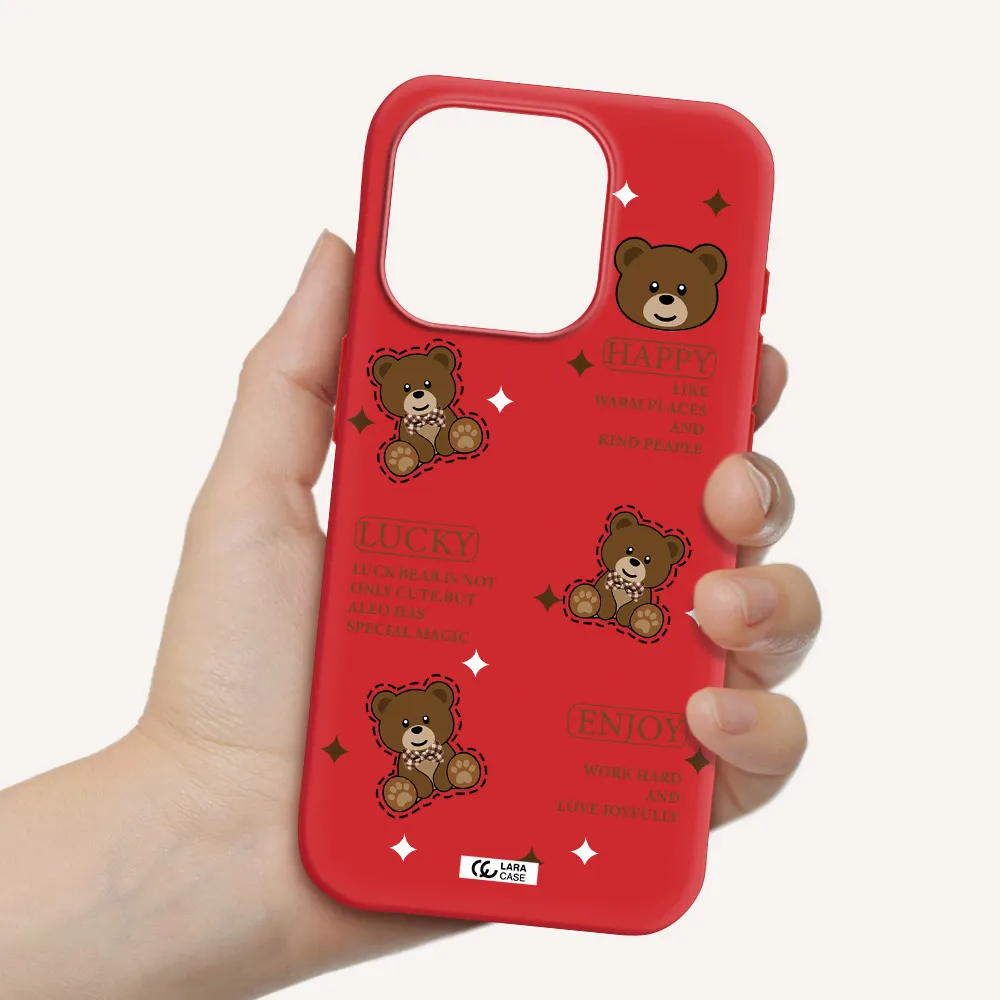 A Collection Of Teddy Bears Apple Iphone 15 Pro Silicone Imperial Red Case